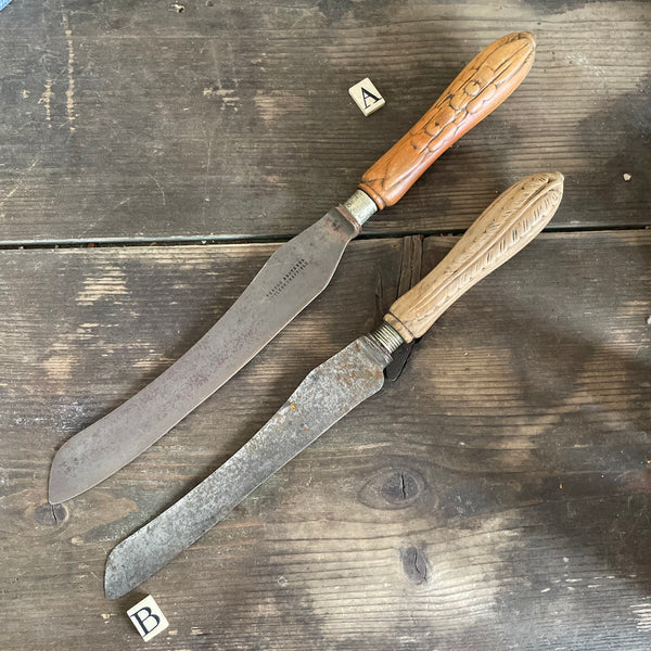 Antique Carved Bread Knives