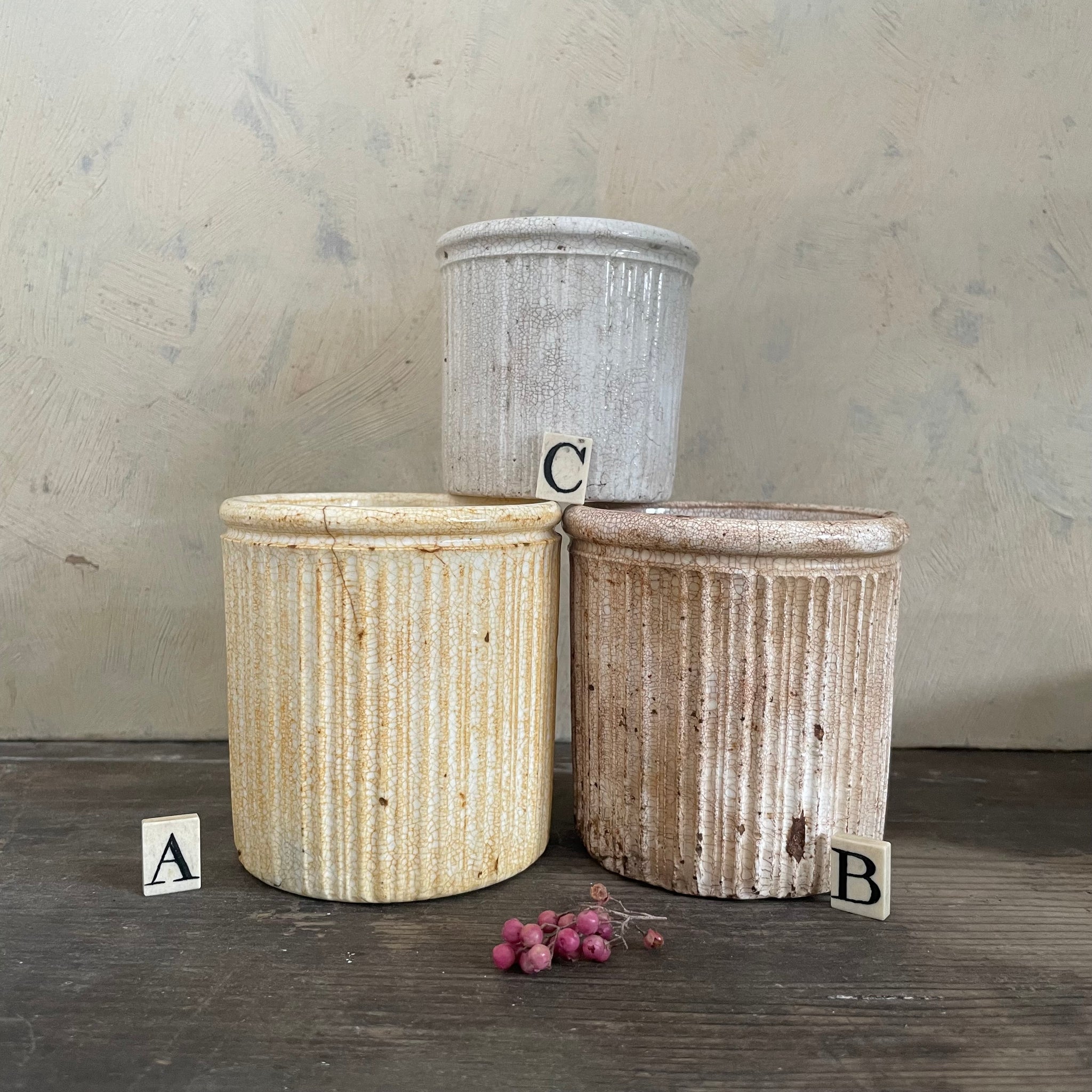 Victorian Ribbed Plain Pots