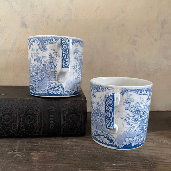 Antique Transfer Floral Patterned Mugs