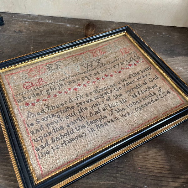 Antique Framed Victorian Sampler