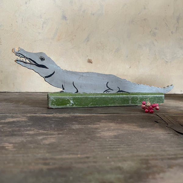 Vintage Wooden Crocodile