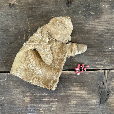 Antique Beautiful Bear Hand Puppet