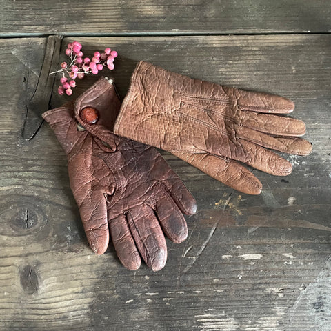 Antique Childs Leather Gloves