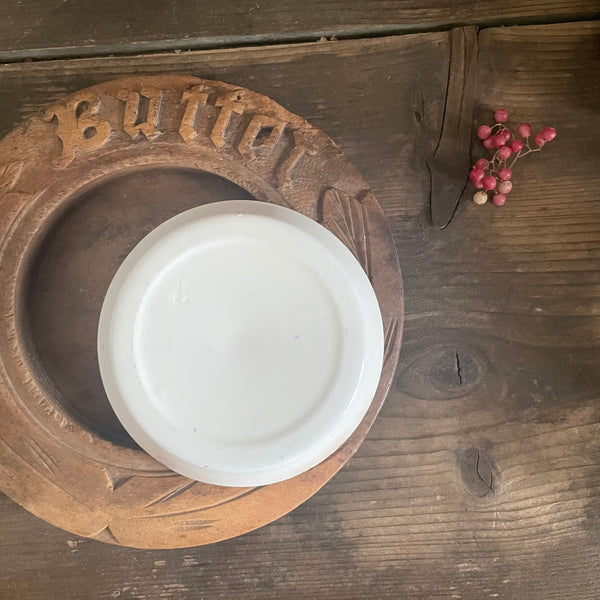 Antique Carved Butter Dish