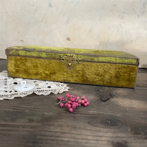 Antique Green Velvet Box