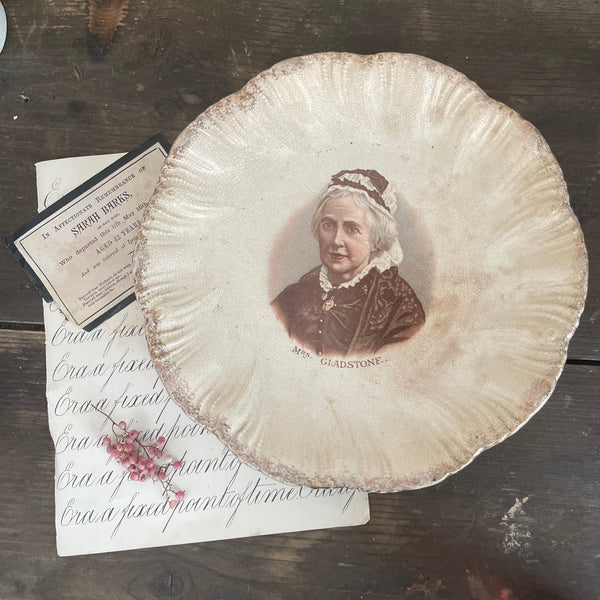 Antique Mrs Gladstone Crazed Plate