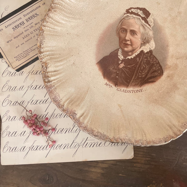 Antique Mrs Gladstone Crazed Plate