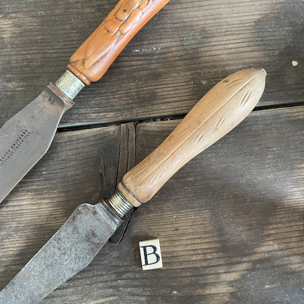 Antique Carved Bread Knives