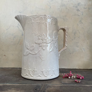 Antique Victorian Floral Crazed Jug