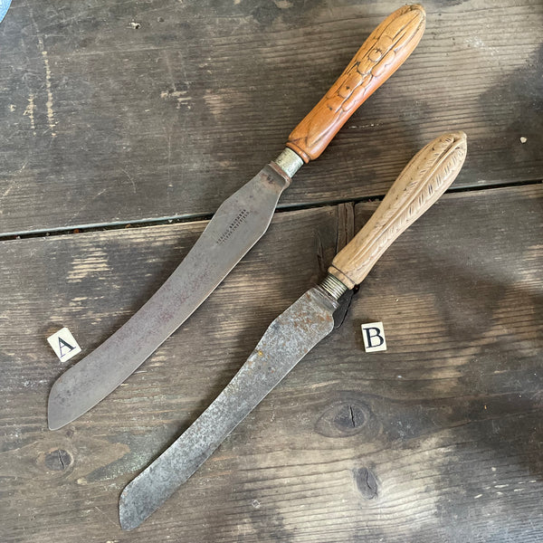 Antique Carved Bread Knives