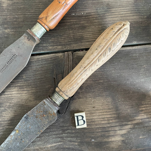 Antique Carved Bread Knives