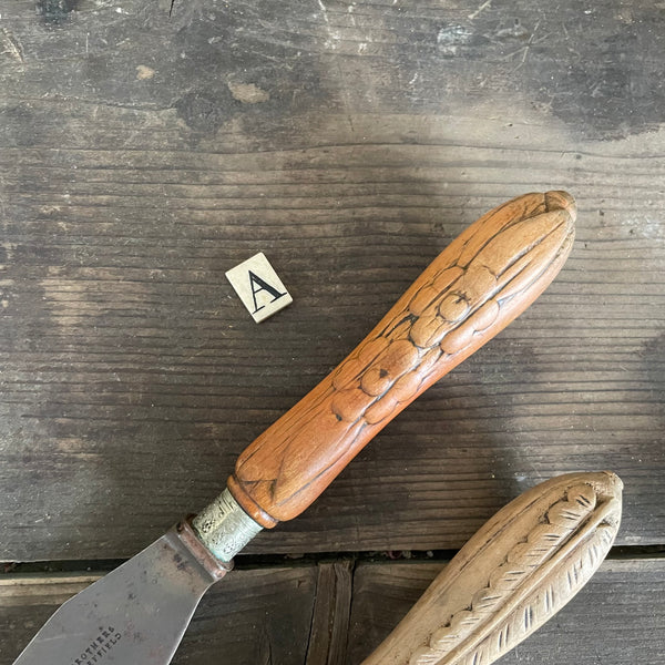 Antique Carved Bread Knives