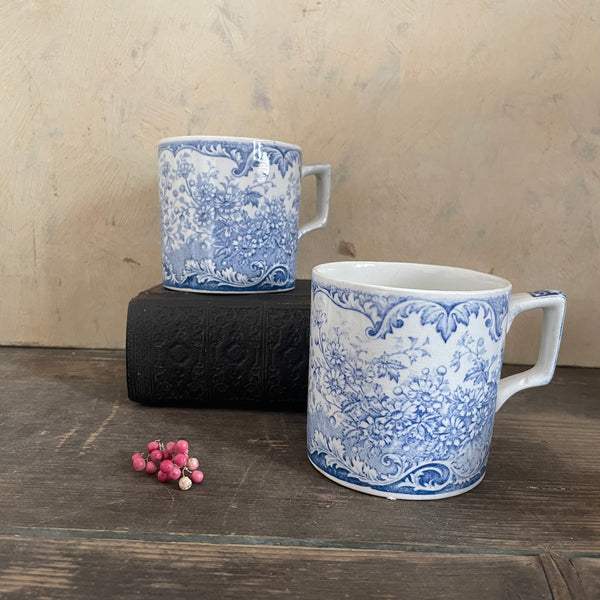 Antique Transfer Floral Patterned Mugs