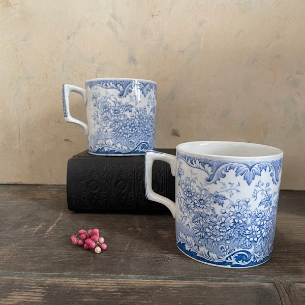 Antique Transfer Floral Patterned Mugs