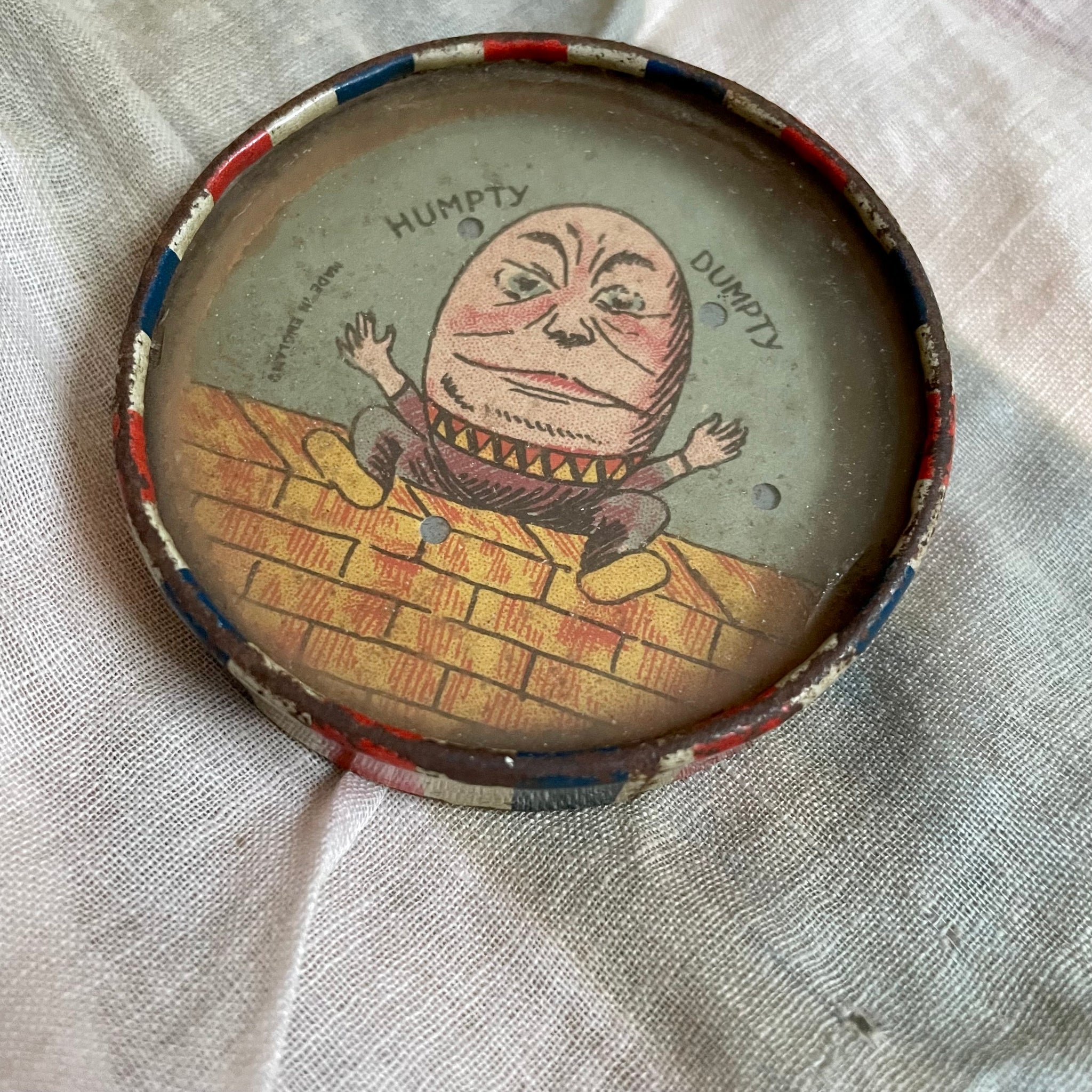 Humpty Dumpty Vintage Tin Ball Puzzle Game