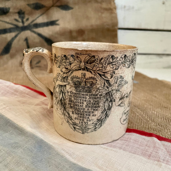 Antique Tea Stained Queen Victoria Mug