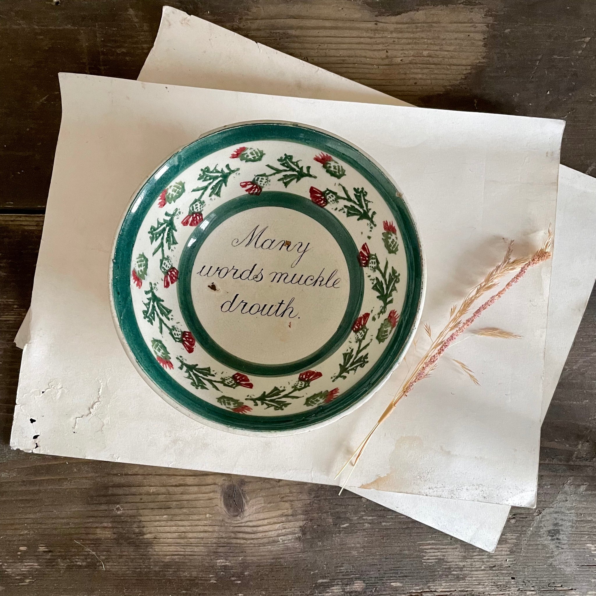 Antique Scottish Motto Ceramic Bowl